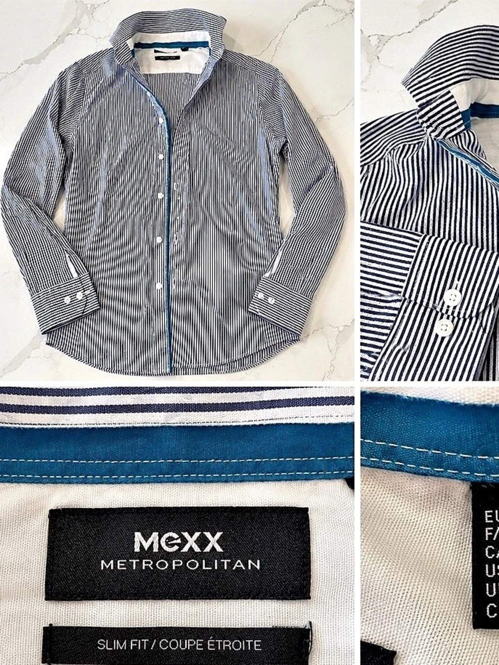 MEXX Metropolitan Men’s Slim Fit Dress Shirt Medium – 15¾ / 39-40